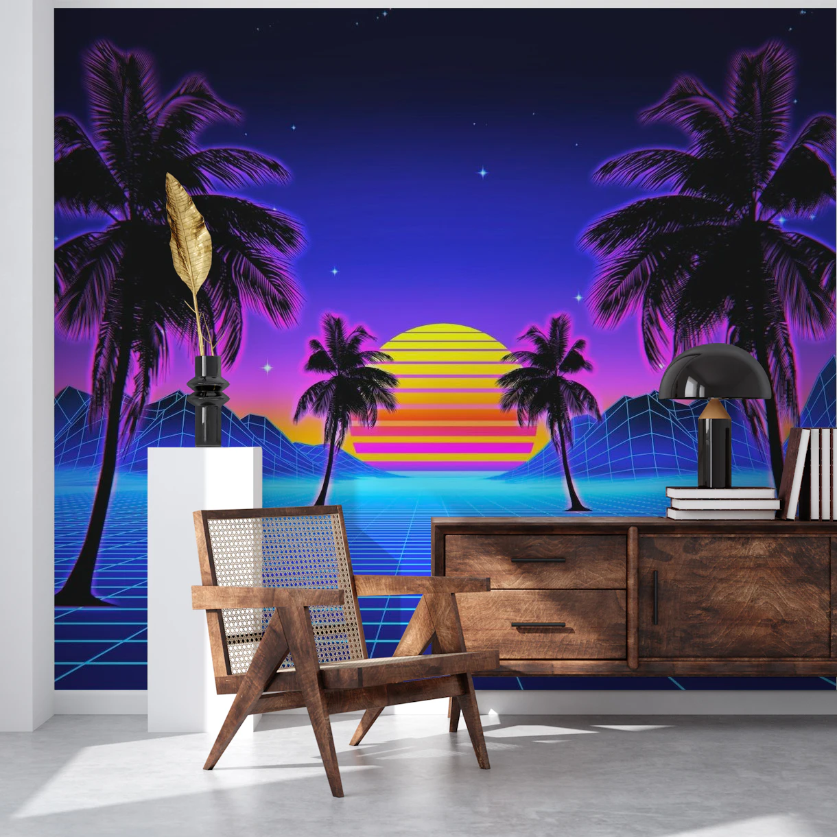 80s Retro Computer Art Wallpaper | Unmatched Vintage Wall Murals ...