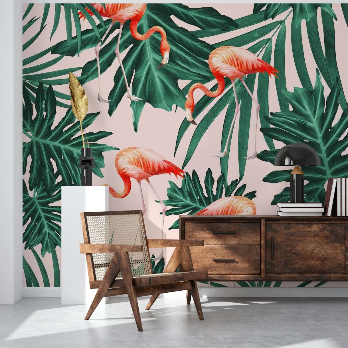 Summer Flamingo Jungle Vibes 1 wallpaper