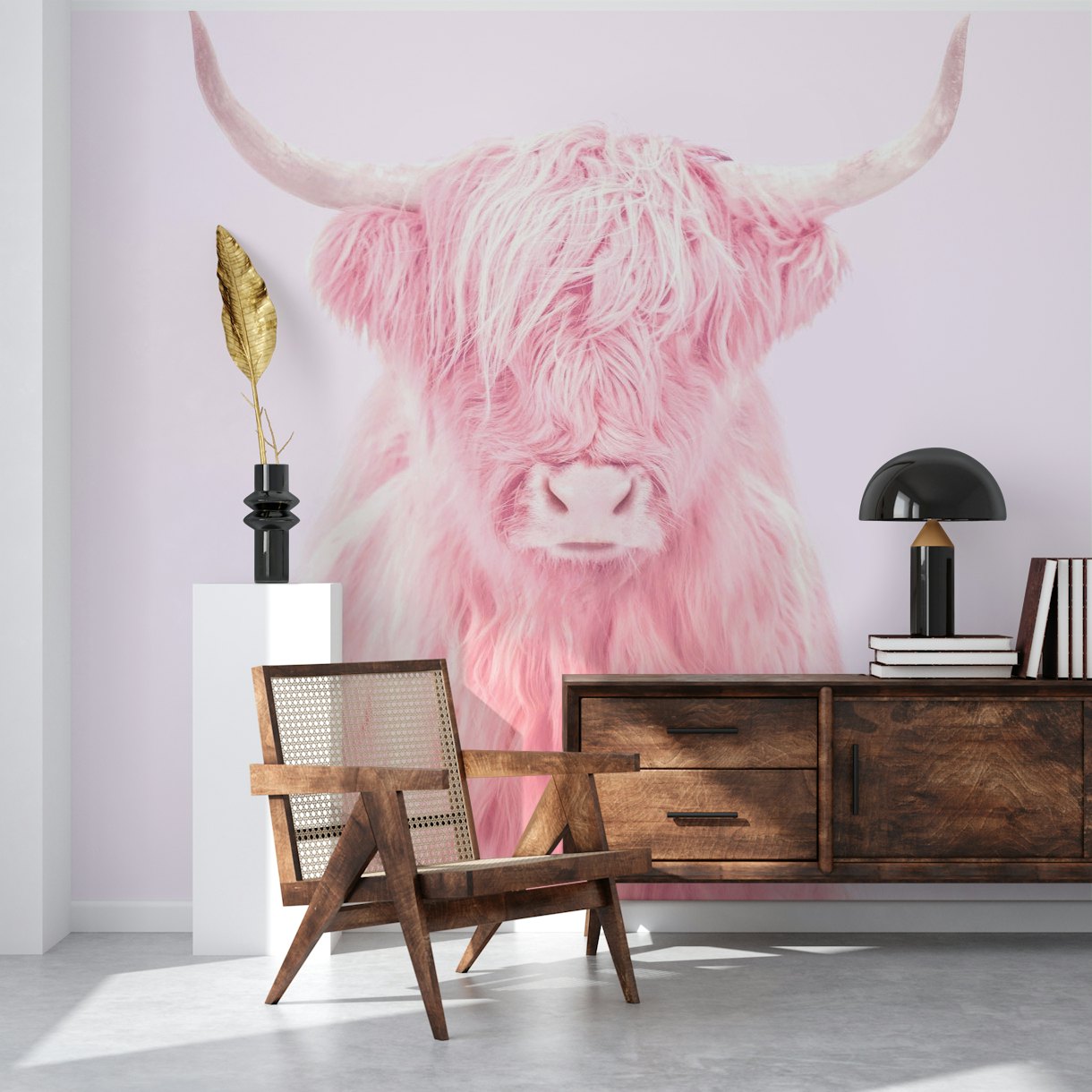 Highland Cow Wallpaper Mural with Aesthetic and Unique Design