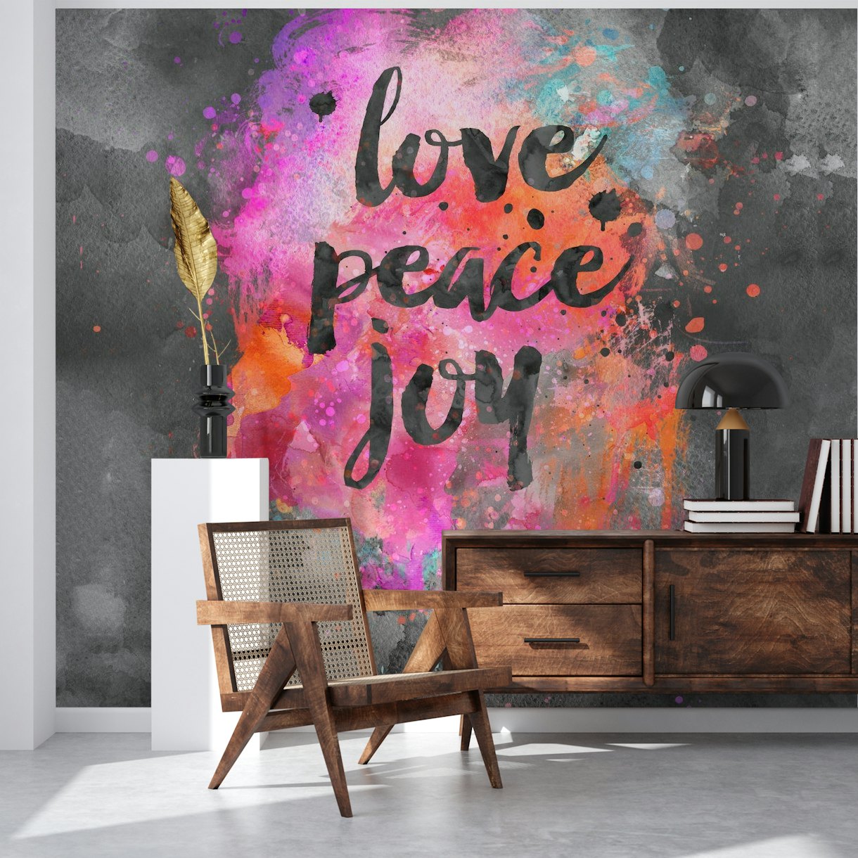 Love Peace Joy Typografi tapet