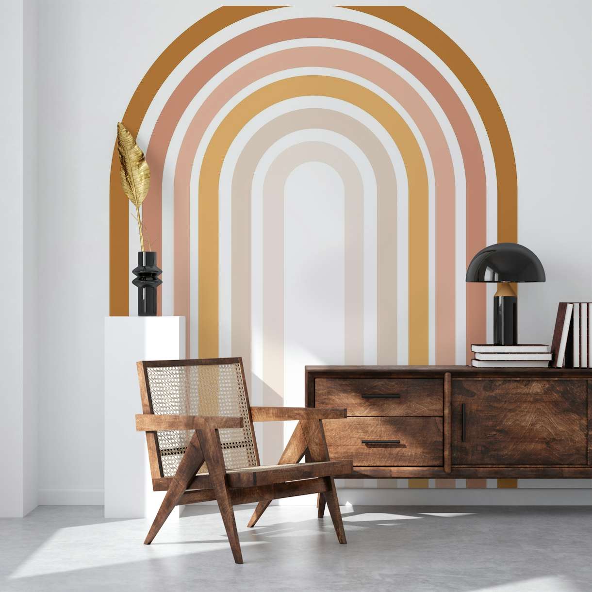 Modern Boho Rainbow Design wallpaper