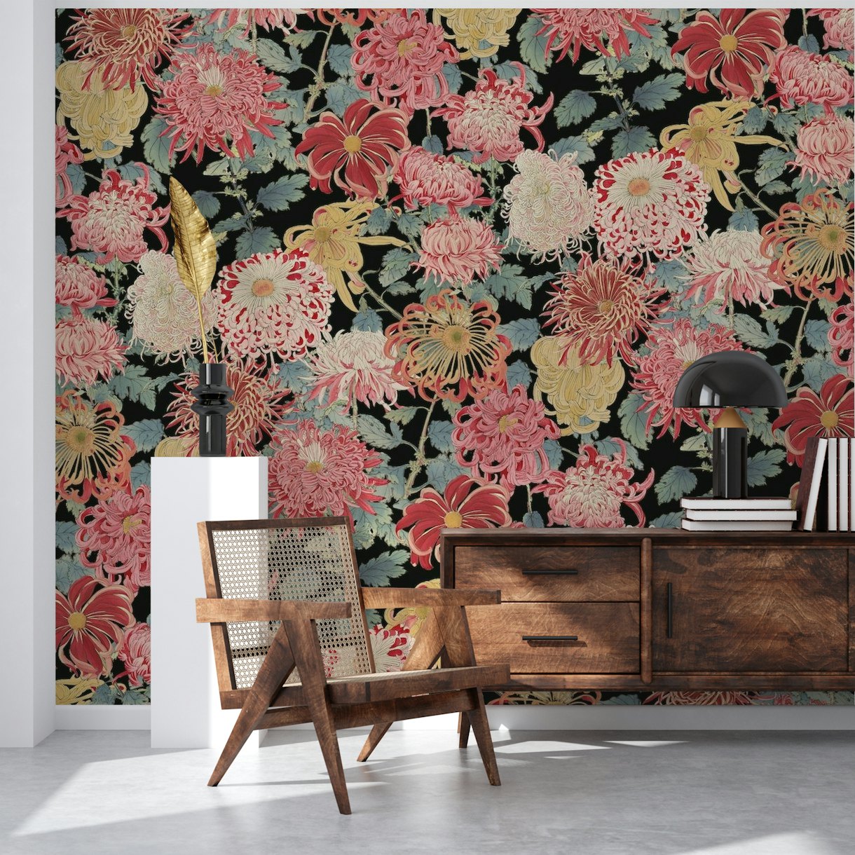 Oriental Style Flowers wallpaper