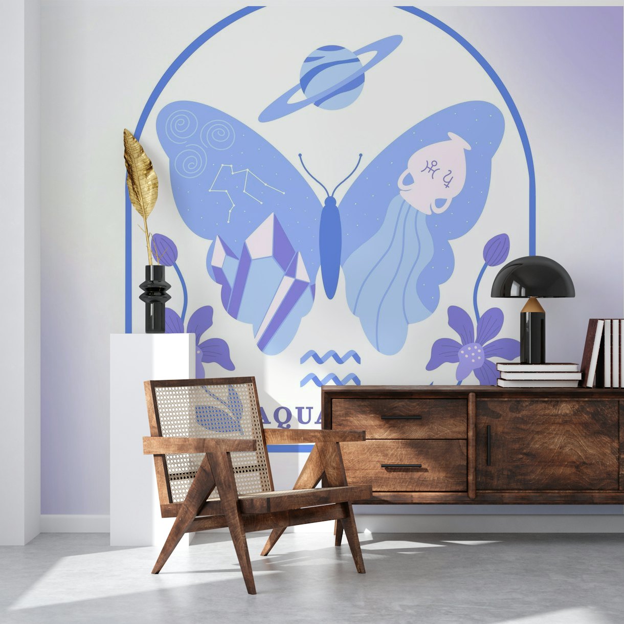 Zodiac Butterflies Aquarius wallpaper