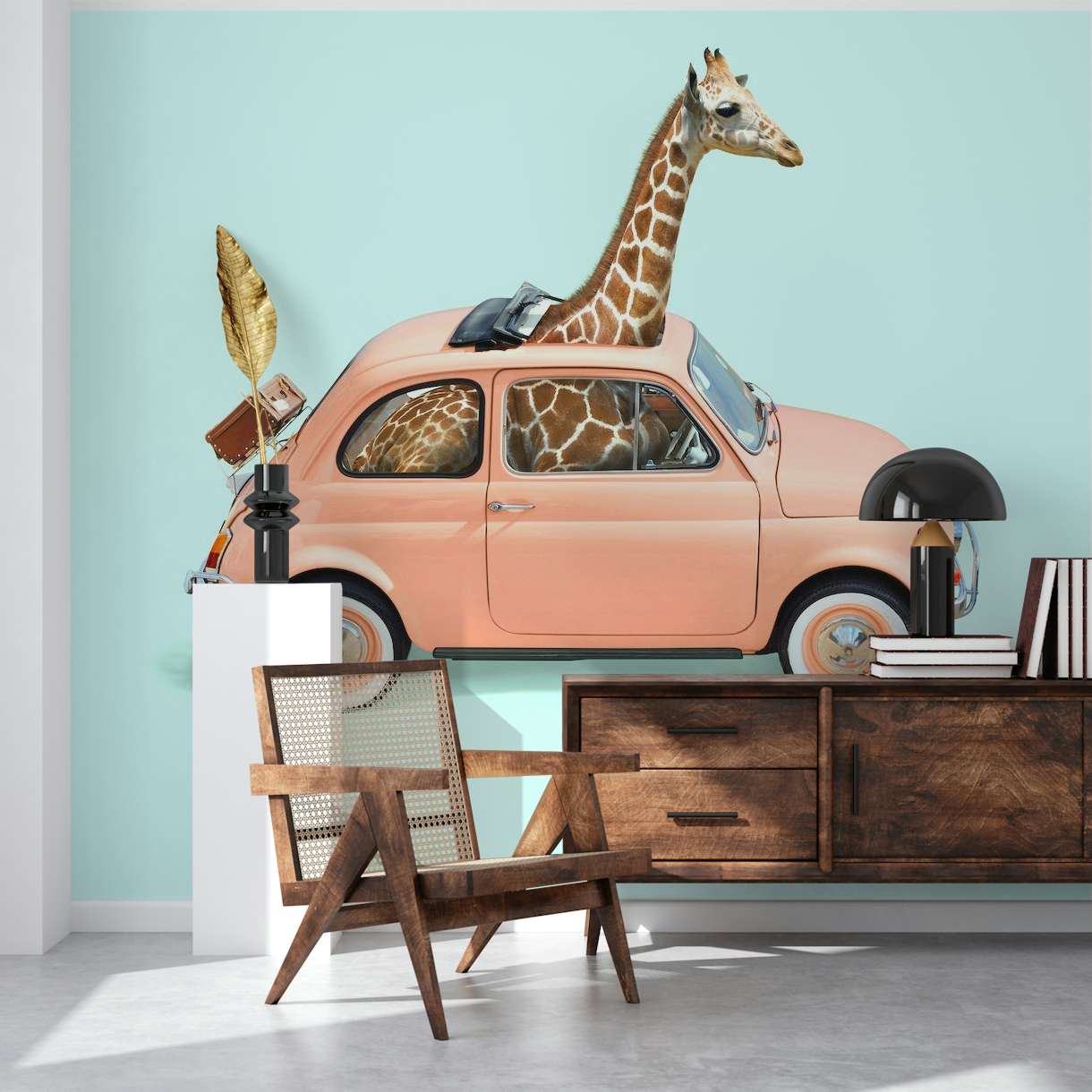 Giraffe Car wallpaper