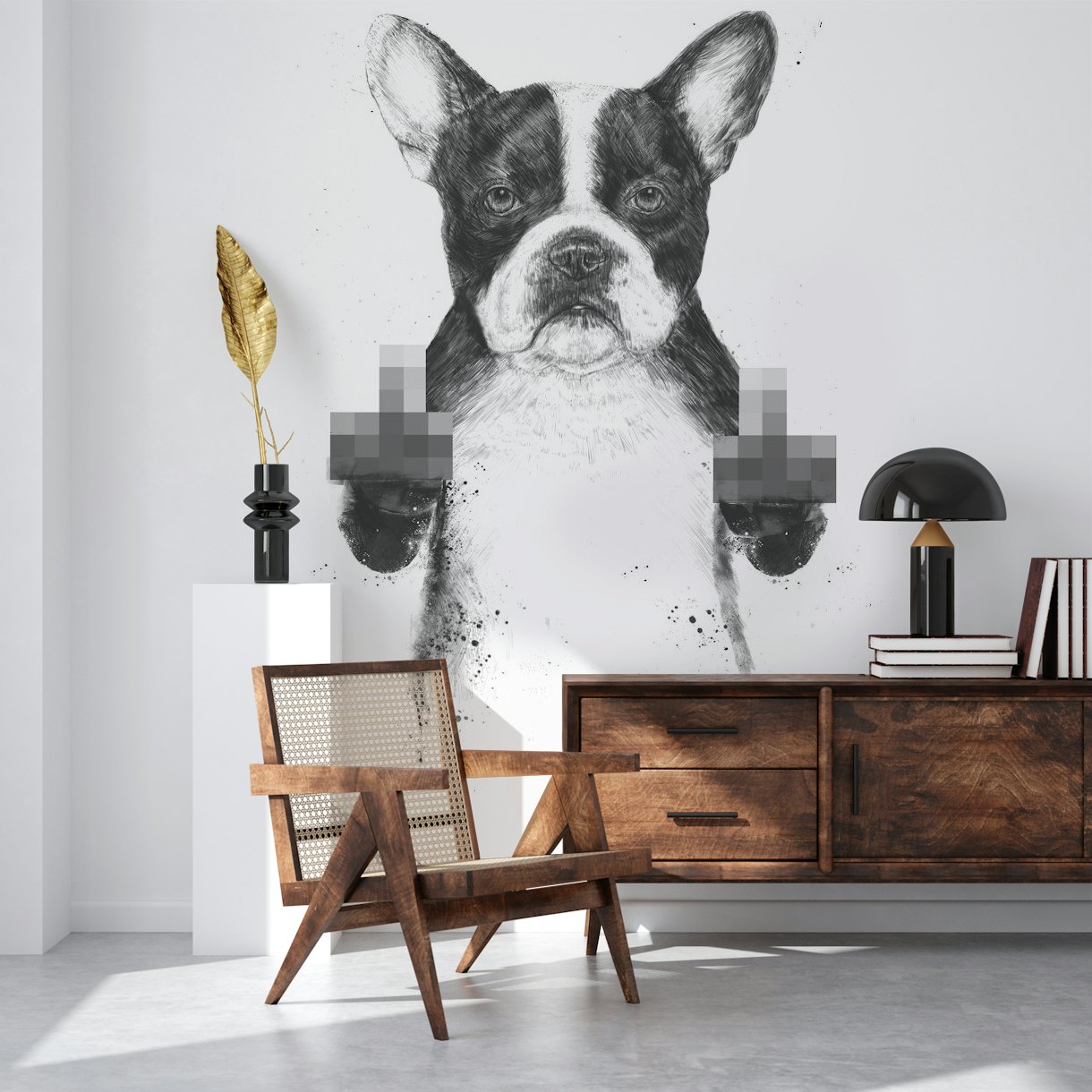 Censored dog wallpaper