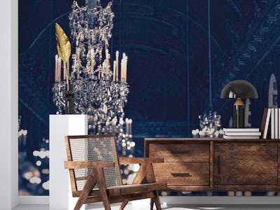 Gold and Navy Chandelier