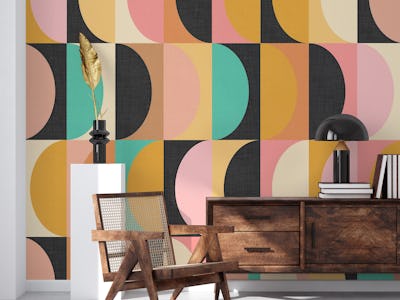 Mid Century Modern Shapes Cheerful Cozy WM