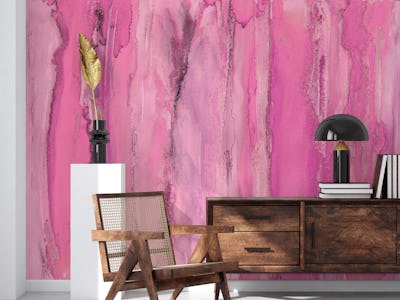 Pink Ink Texture Colorful Art