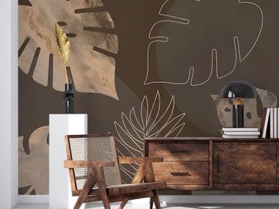 Exotic Foliage Elegance Brown Gold