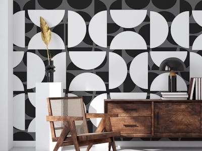 Layered Black White Mid-Century Rounds