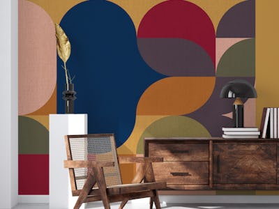 Geometric Retro Linen Collage