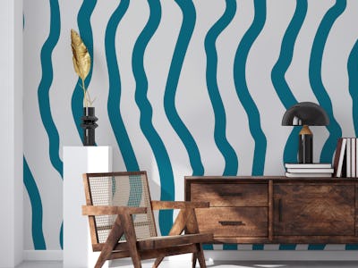 Swaying Teal Stripes