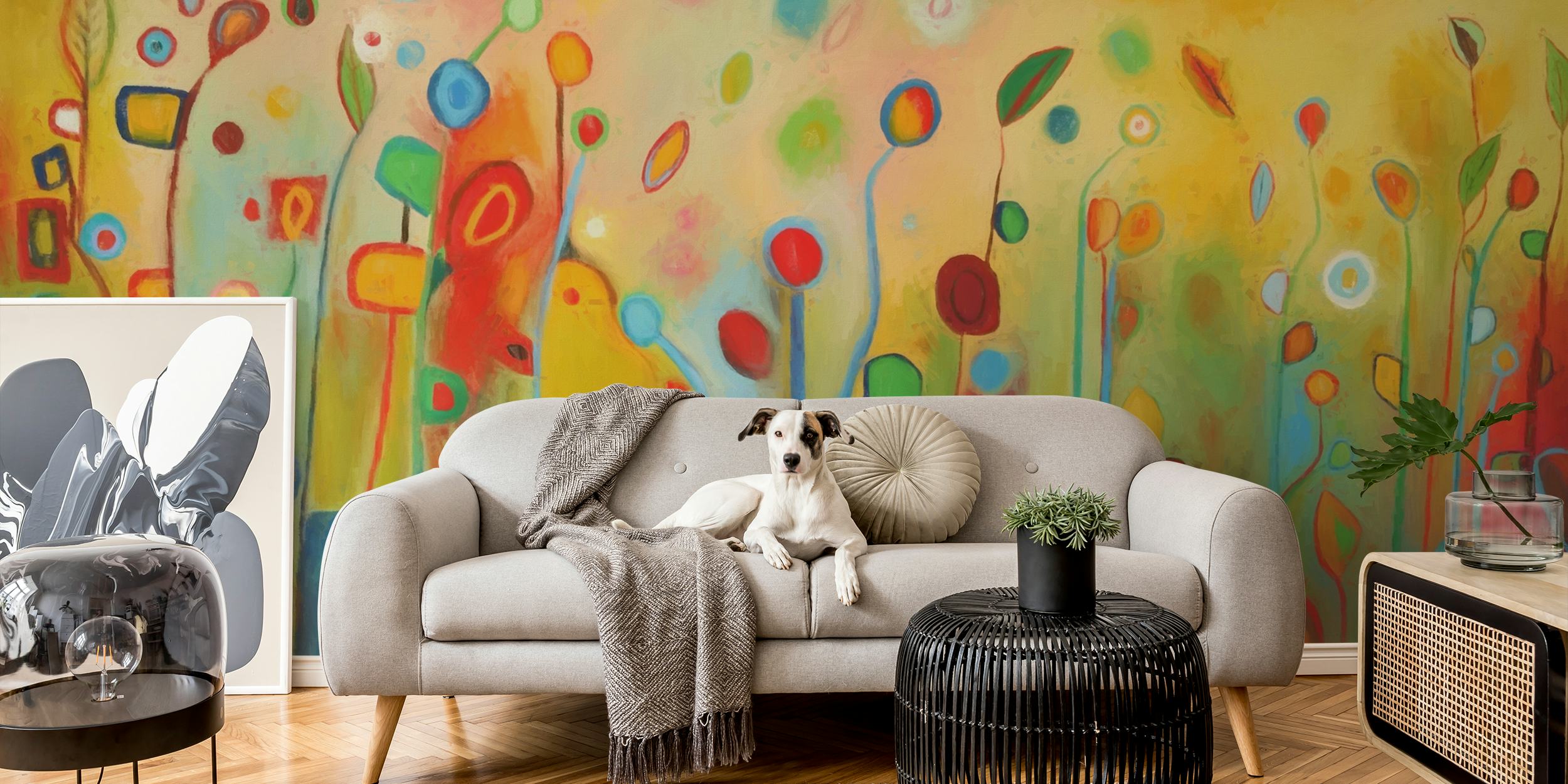 Vibrant Wildflowers 7 wallpaper in a room