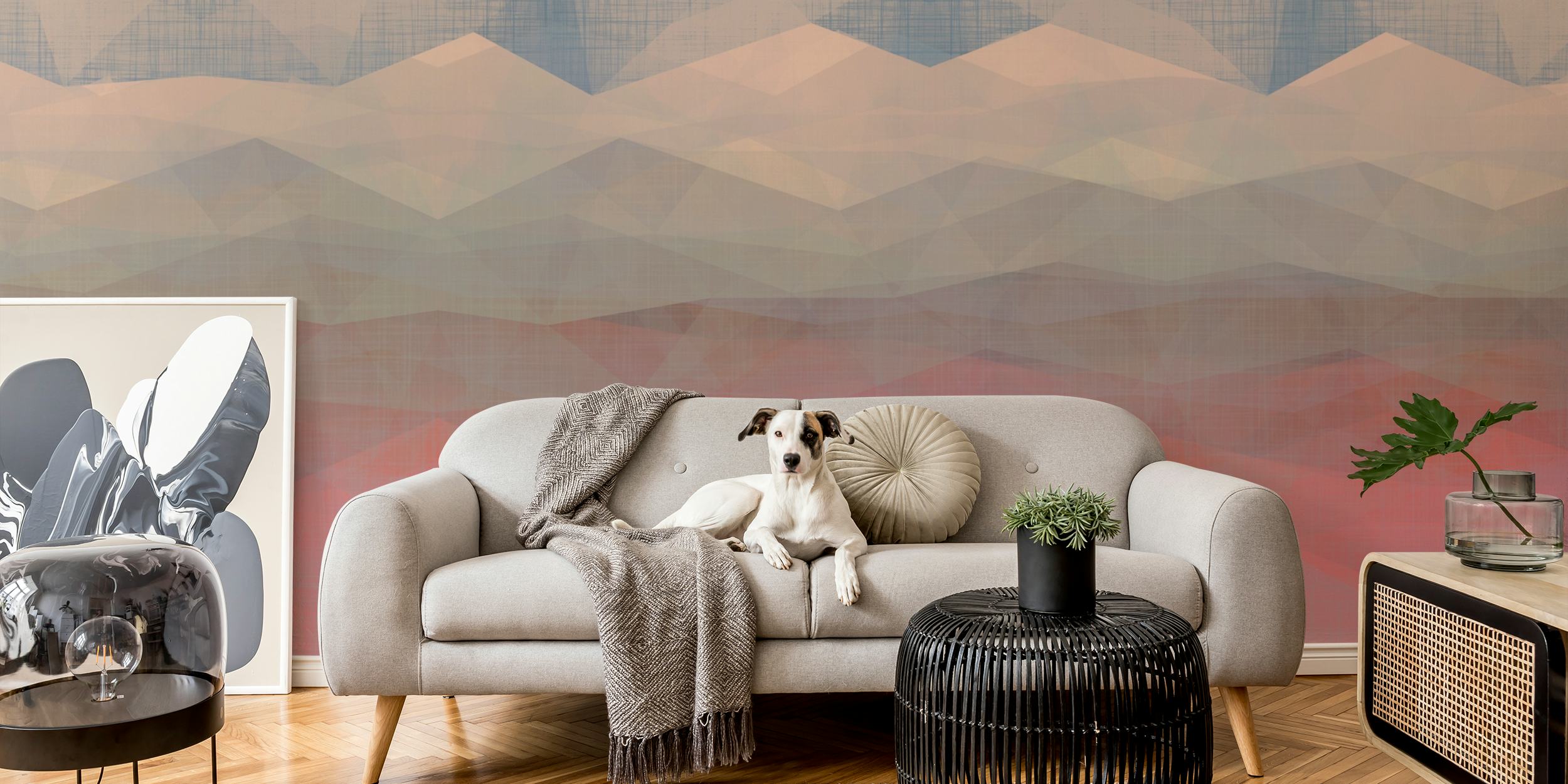 Pastel Mountains wallpaper in a room
