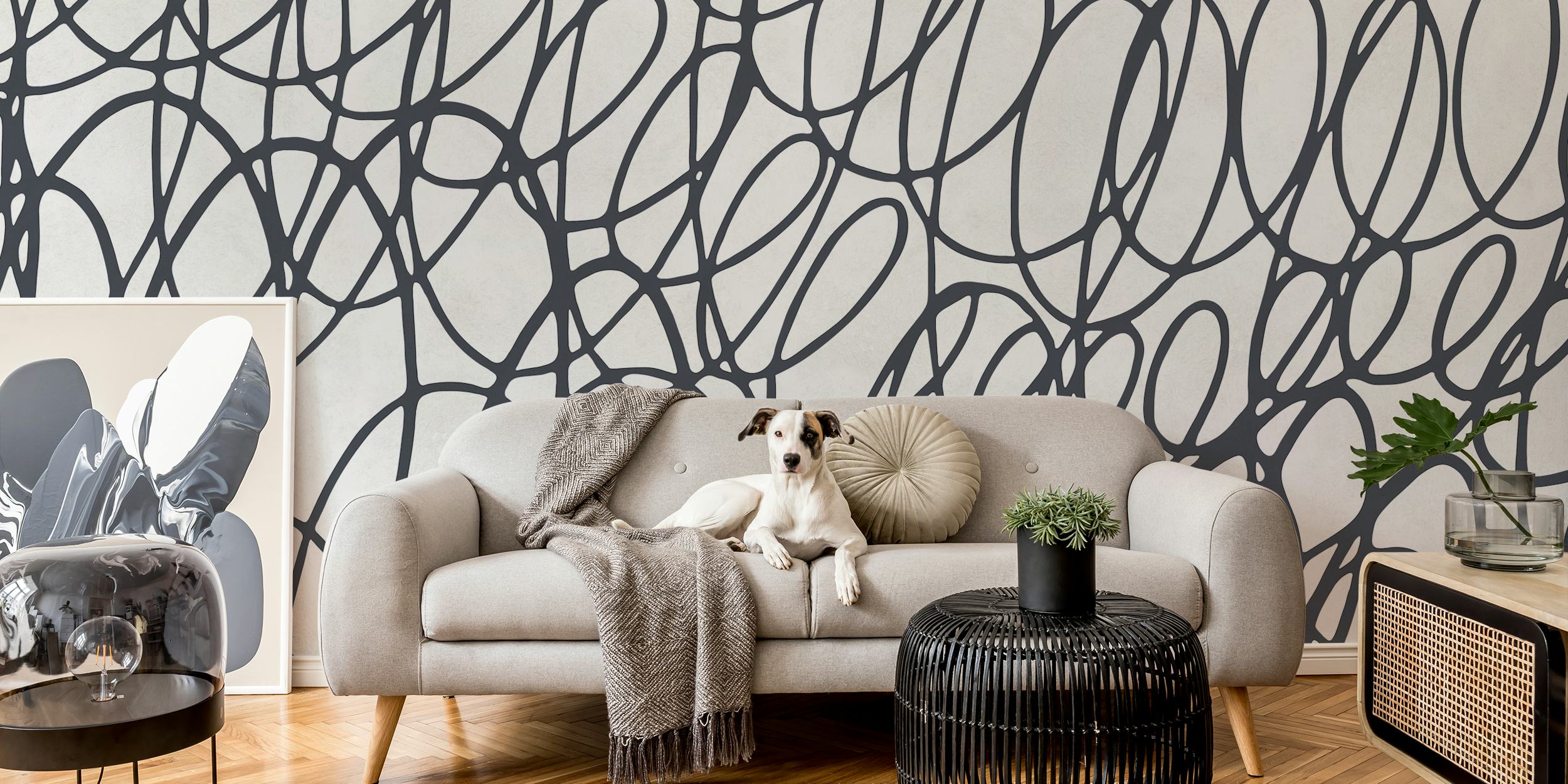 Diseño de papel pintado Abstract Scribble Delight