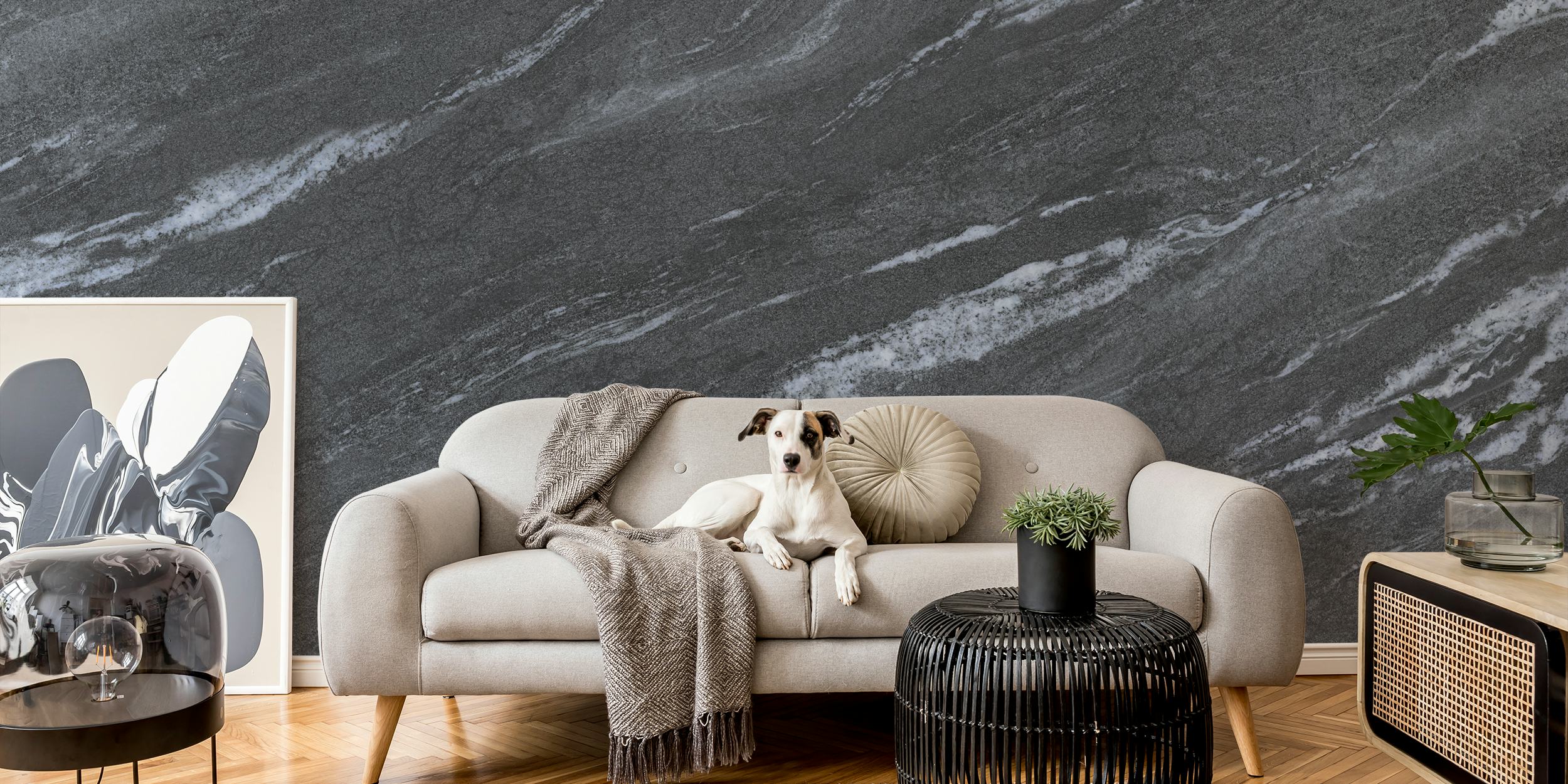 Carta da parati Marble tile design in una stanza