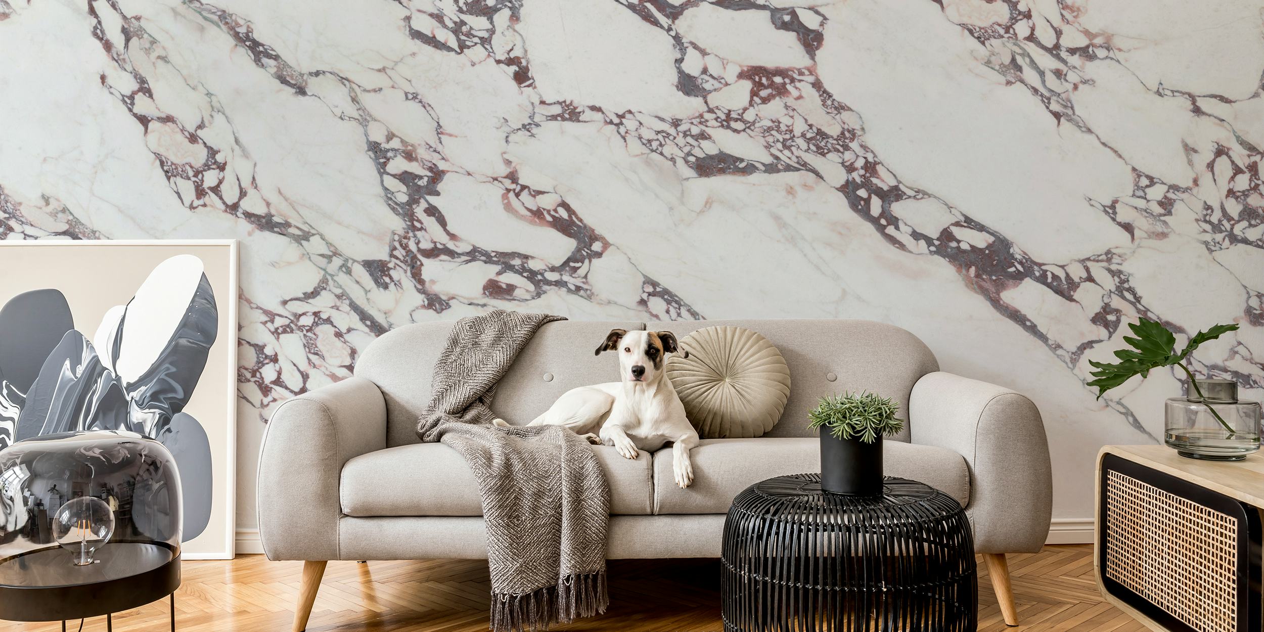 Tapeta Calacatta Vagli Rosato Marble u sobi