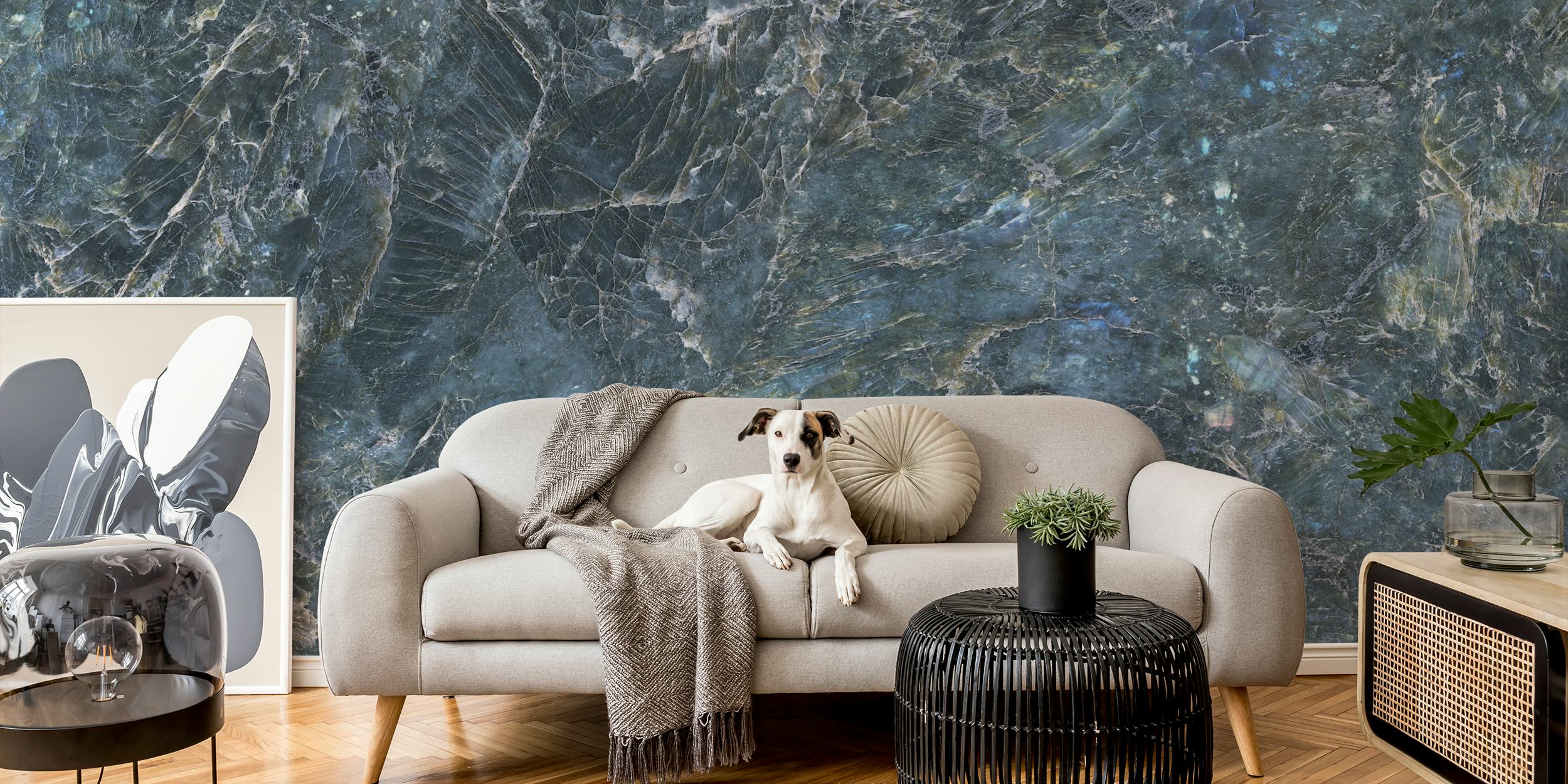 Carta da parati Blue Granite Stone in una stanza
