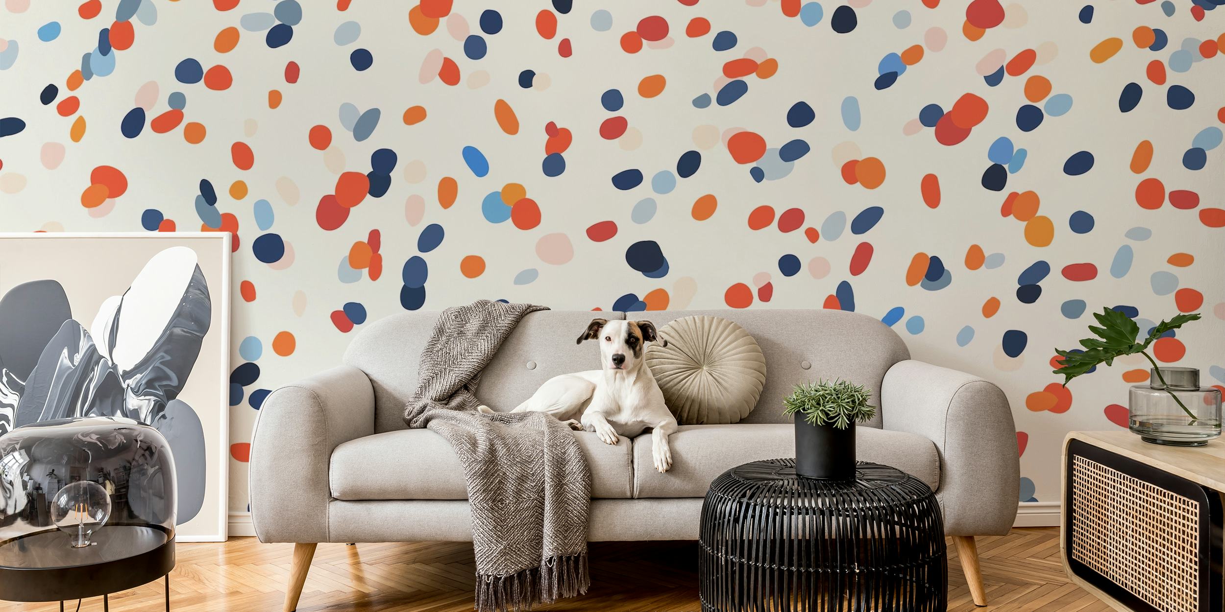 Colorful dots behang