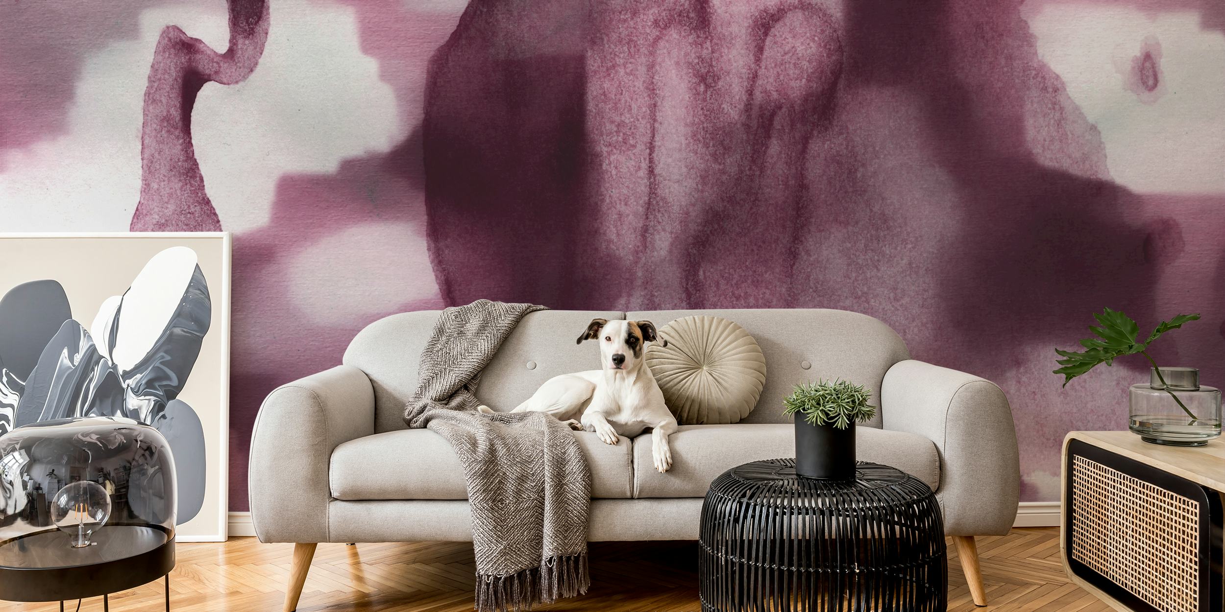 Crazy Magenta Universe wallpaper in a room