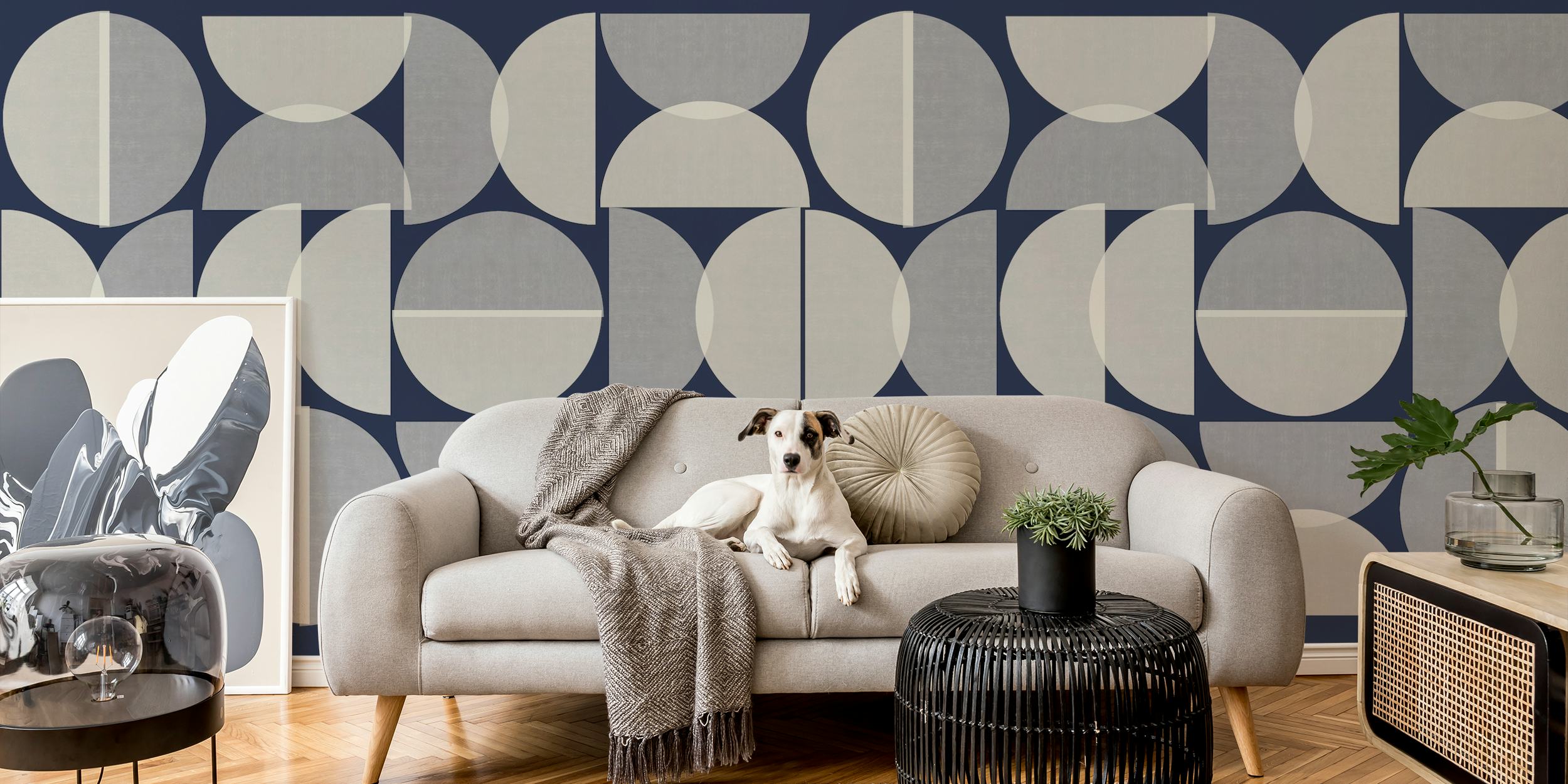 Μοντέρνος σχεδιασμός ταπετσαρίας με κυκλικά μοτίβα