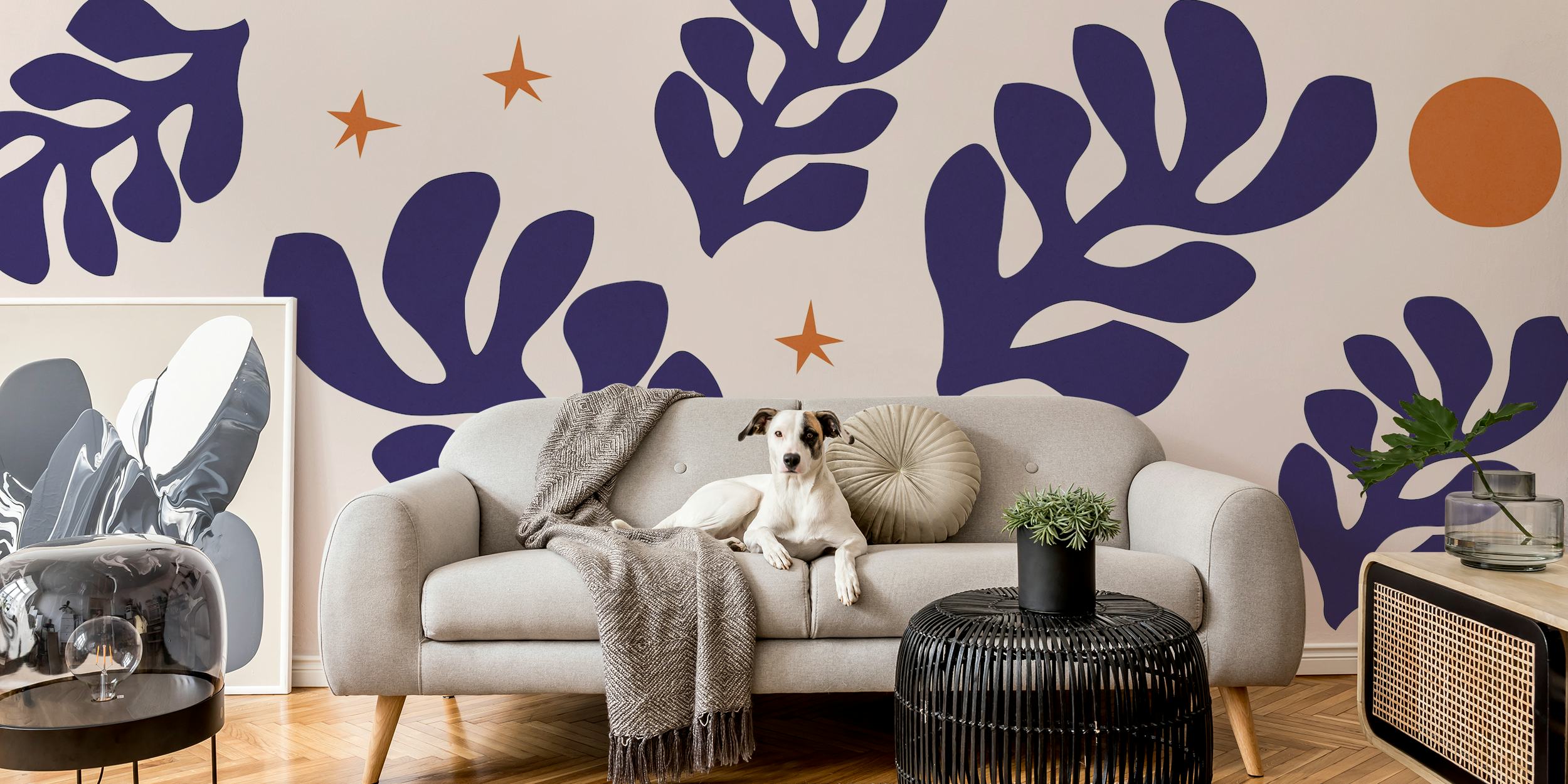 Floral Matisse wallpaper in a room