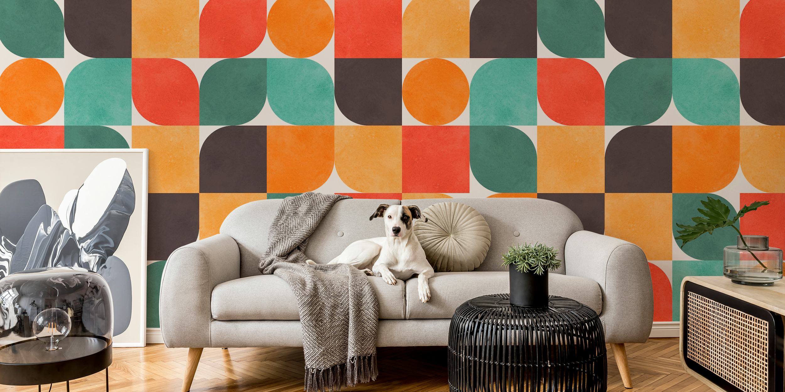 Colorful circles ταπετσαρία σε ένα δωμάτιο