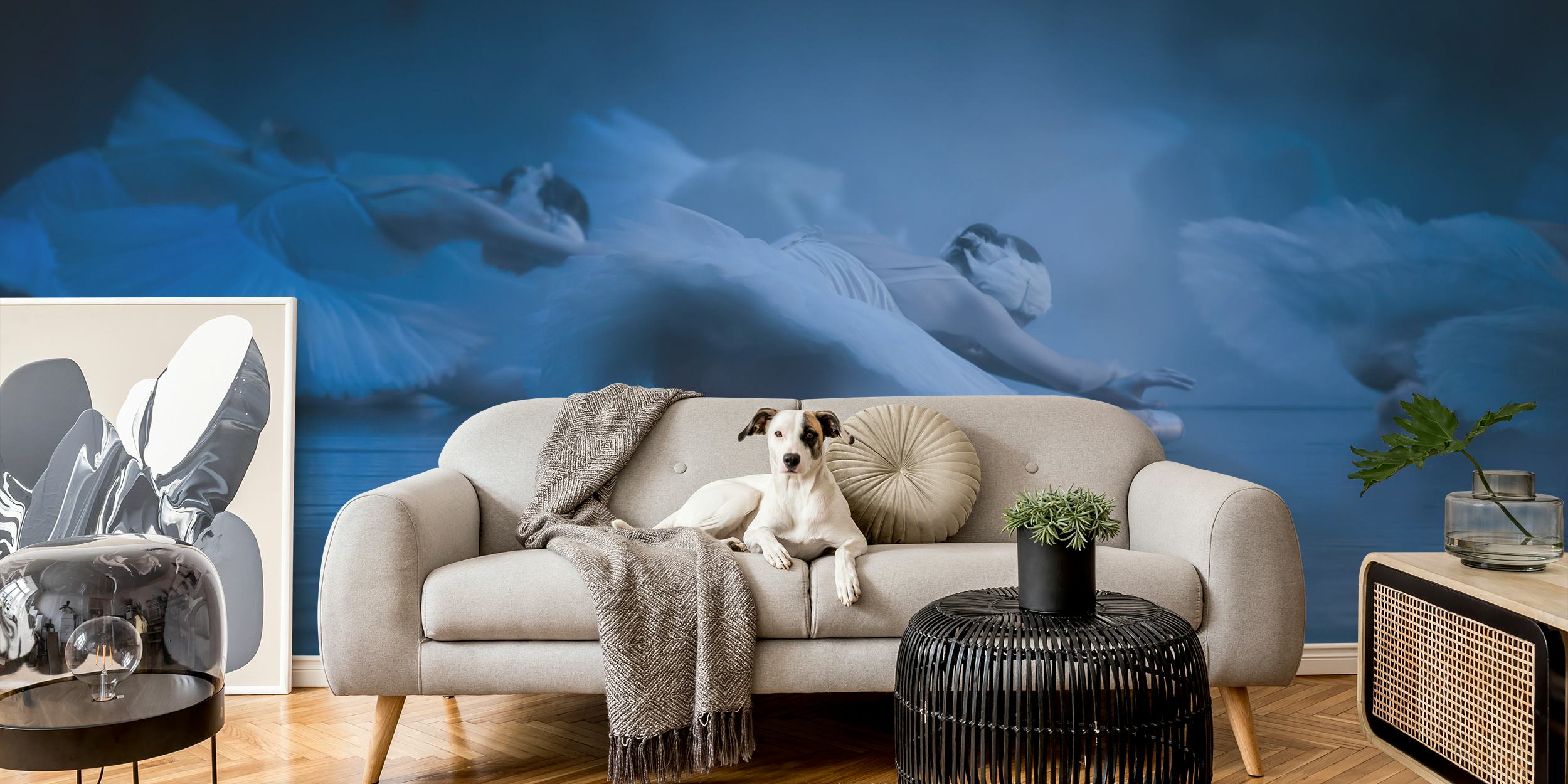Stylish wallpaper design in modern room