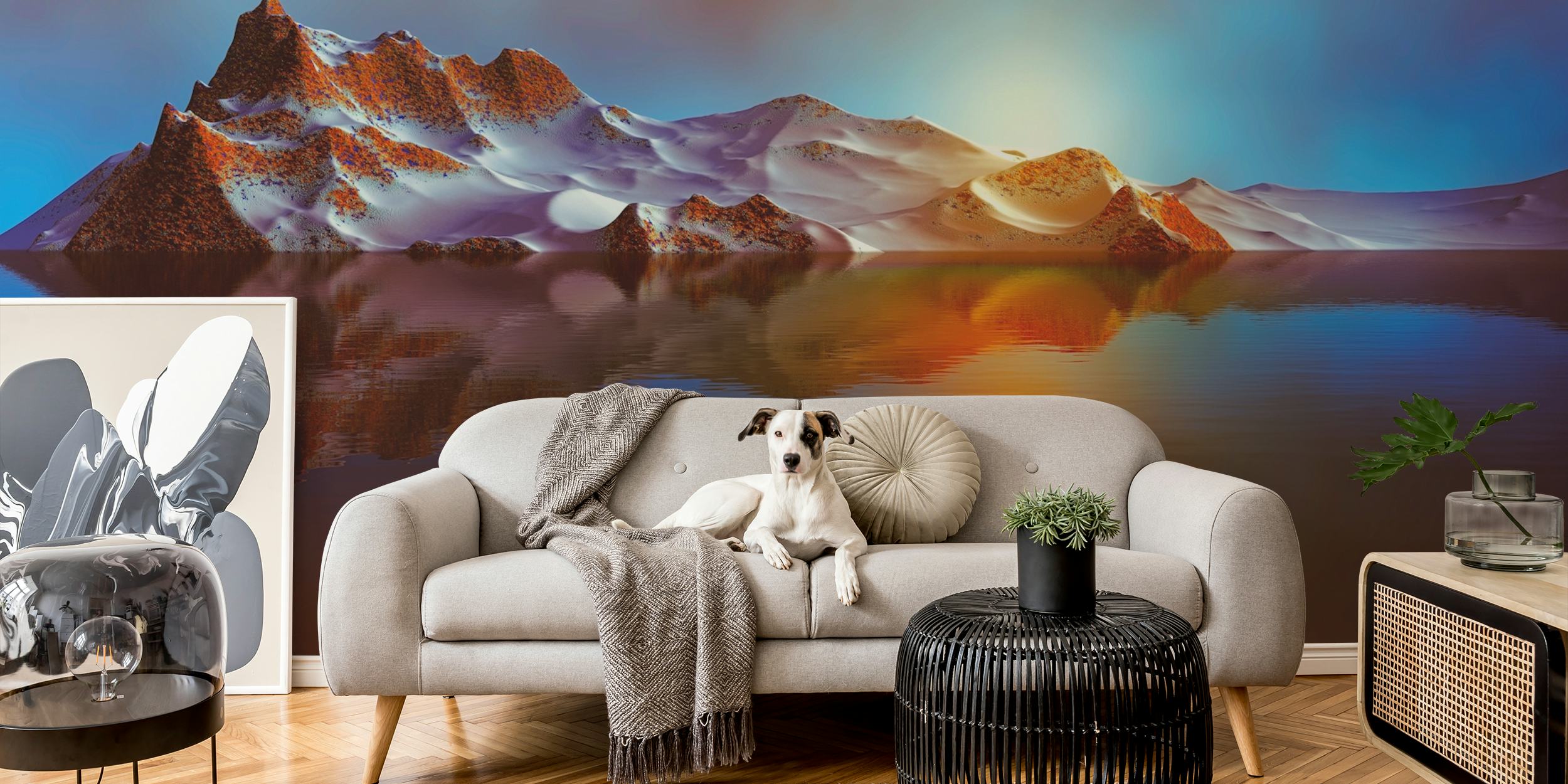 Majestic Mountain behang getoond in een kamer