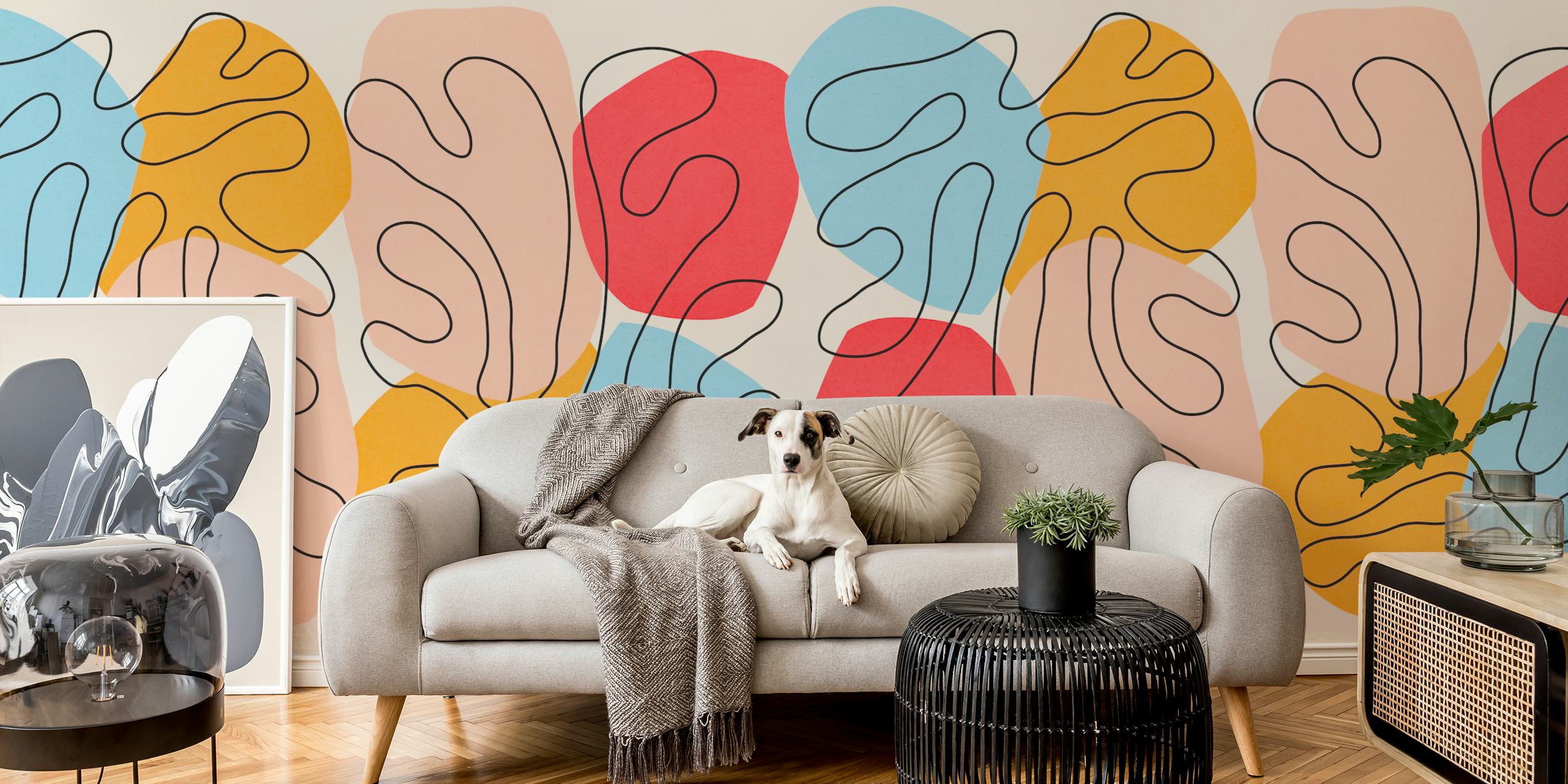 Floral Matisse 8 wallpaper in a room