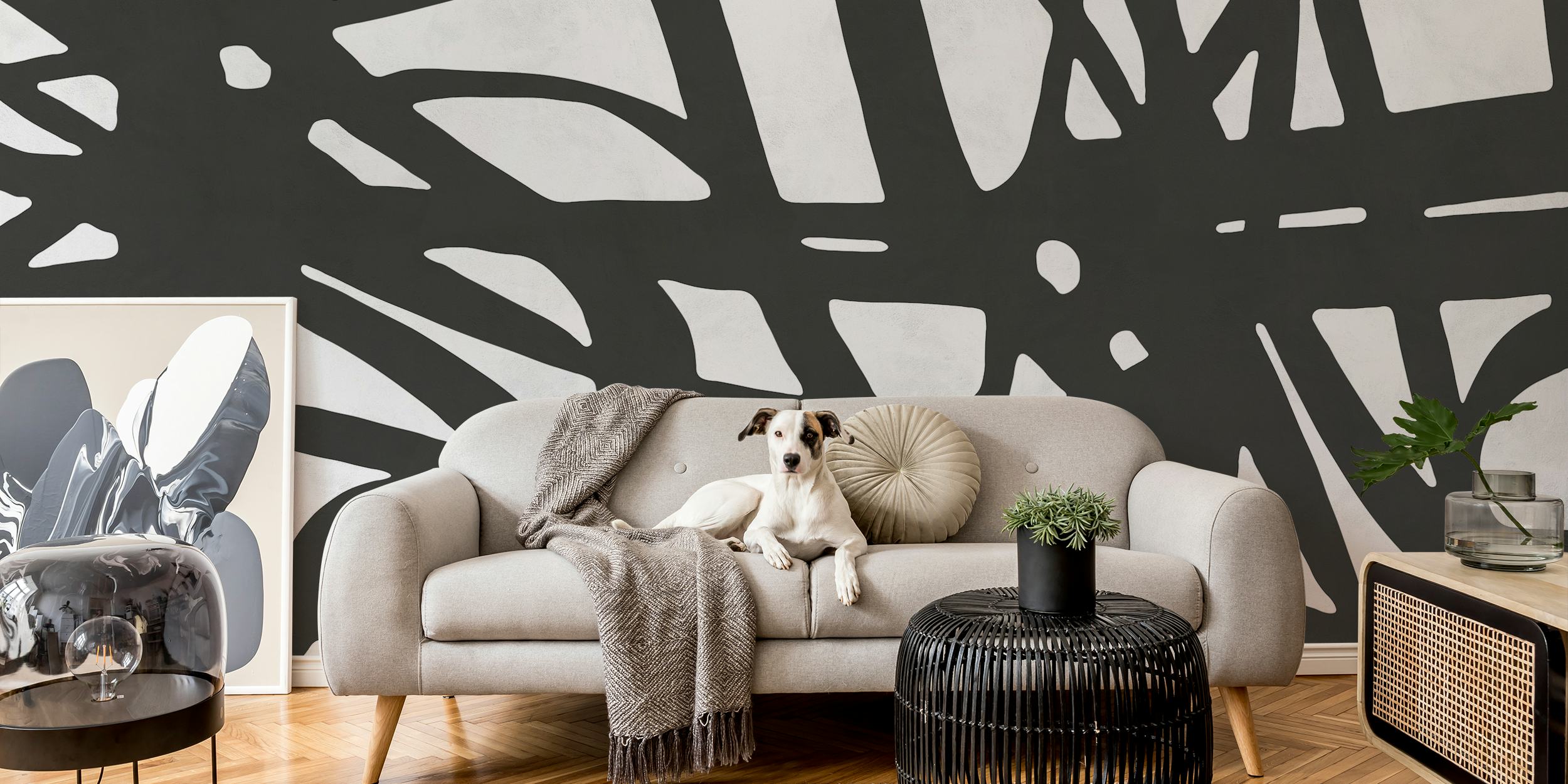 Black and white strokes tapetdesign