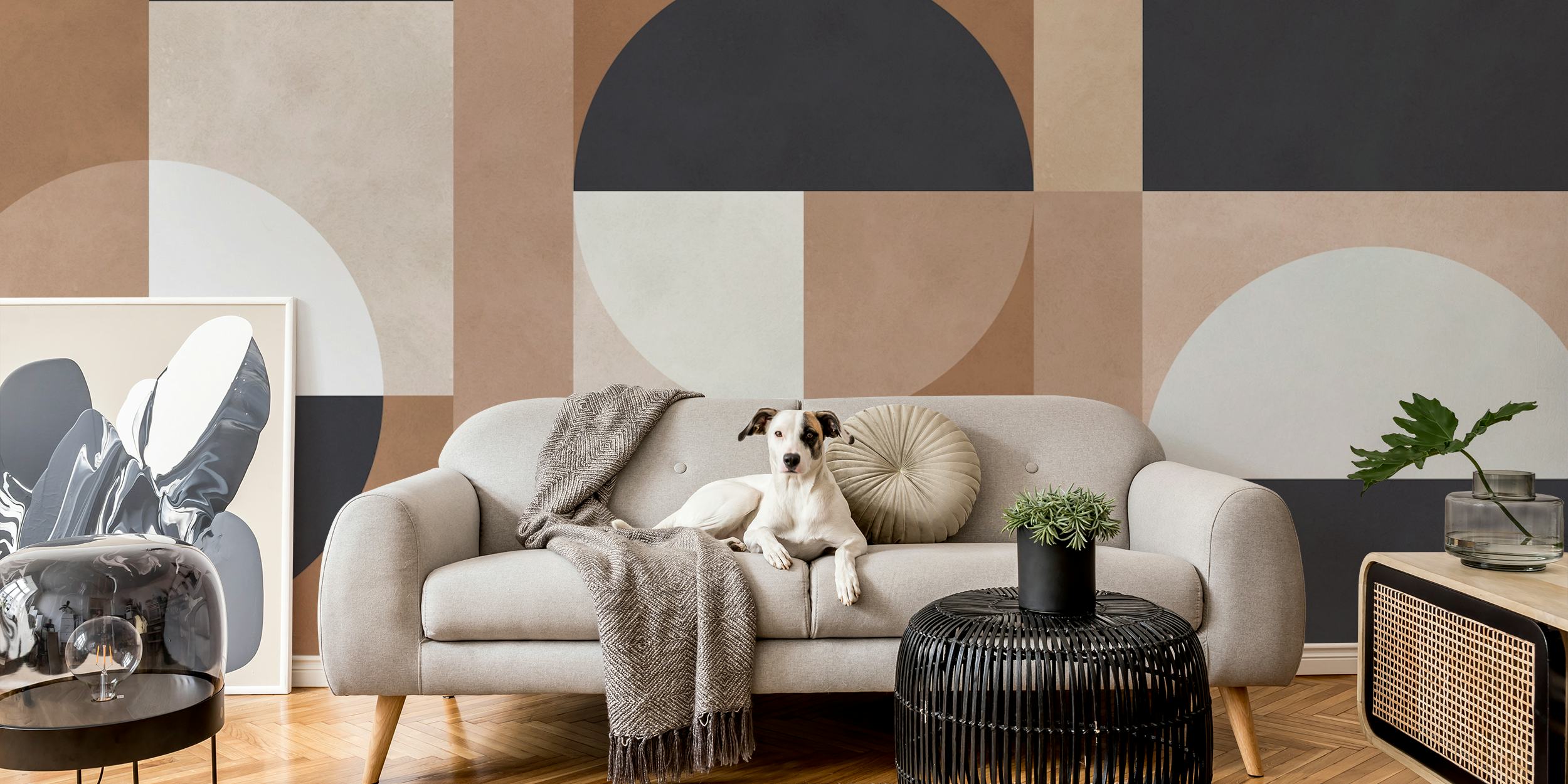Modern art with circles και γεωμετρικά σχήματα