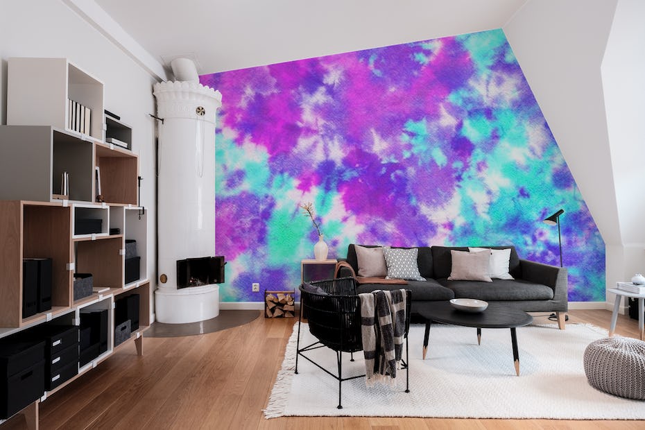 Purple Tie Dye Wallpaper Mural