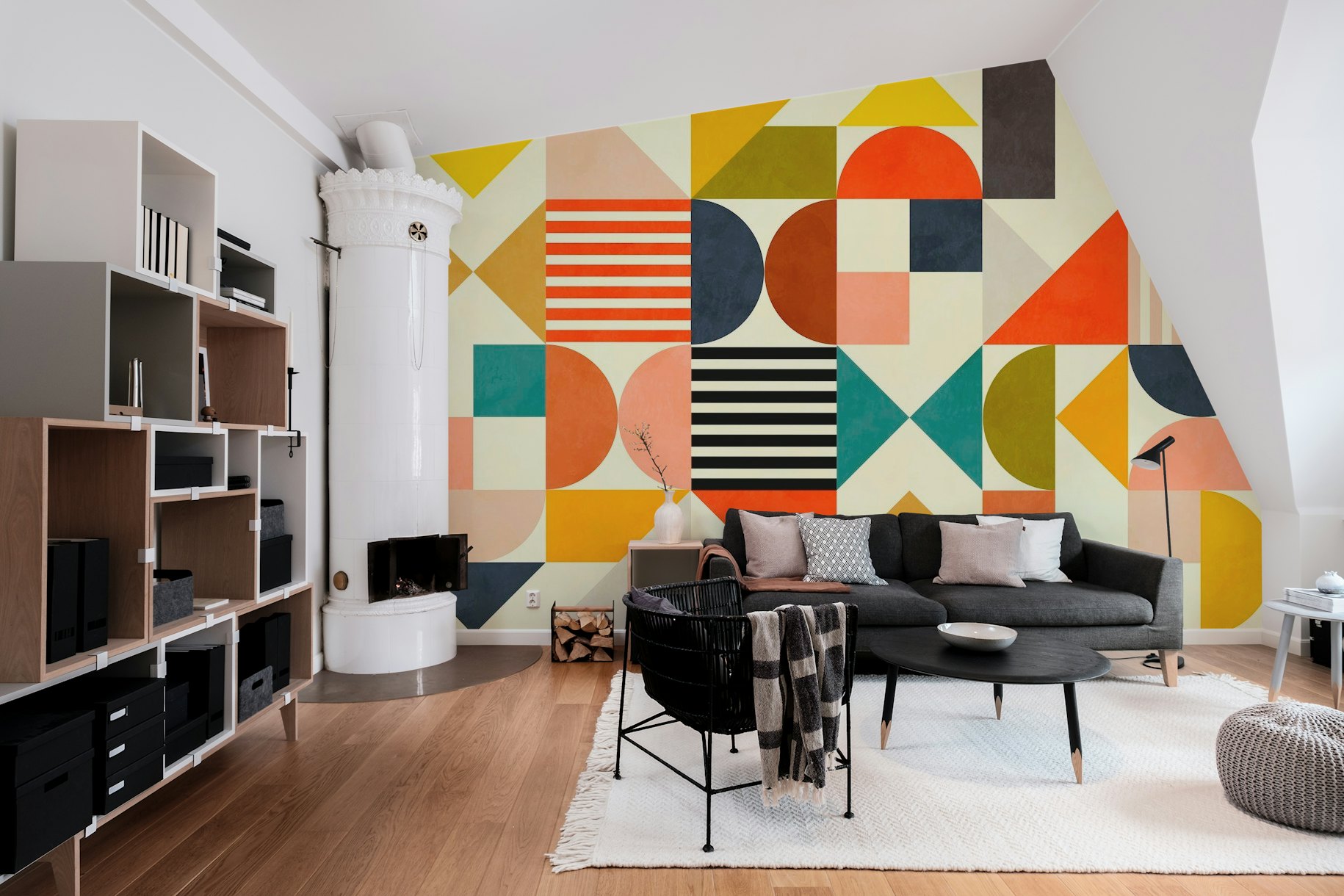 bauhaus playfull geometric wallpaper