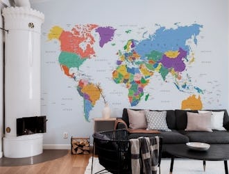 World Map in Bright Colors