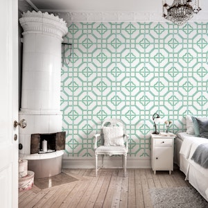 Chinoiserie Trellis - Green & White