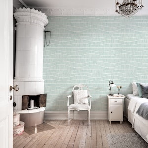 wavy striped stripes - aqua