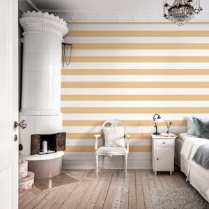 Caramel and white horizontal stripes - large
