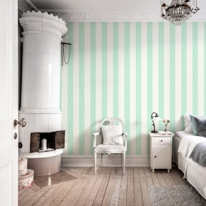 Gelato mint and cream awning stripes