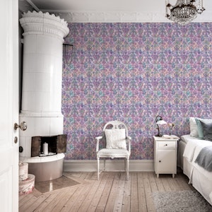 Grunge Damask pattern plum blush