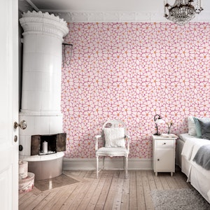 Textured Flower Mosaic - Berry Pink Orange