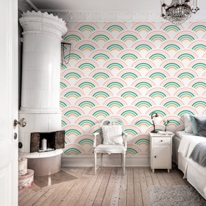 Blush & Green Rainbow Pattern