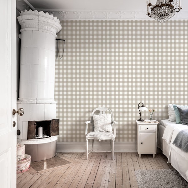 Soft Beige Plaid Serenity