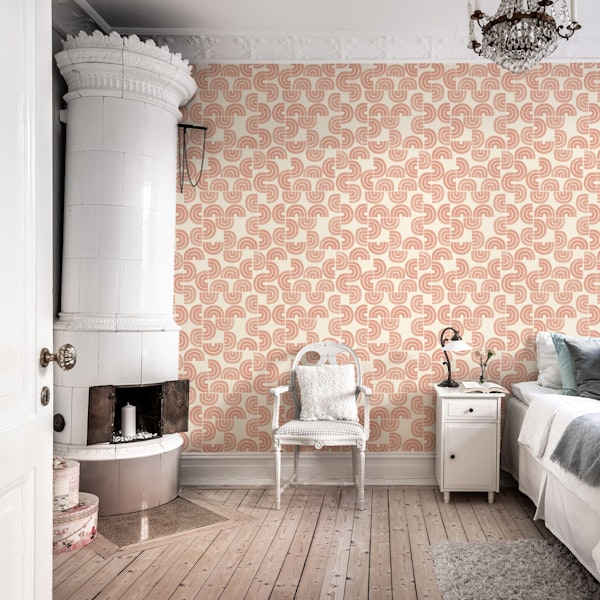 Pink Clay Textured Arches on Cream