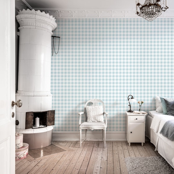 Charming Classic Gingham Pattern Blue White