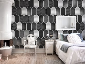 Textured Wall Black Silver