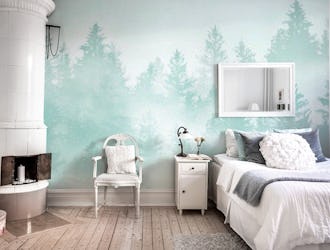 Soft Teal Green Forest Dream 1