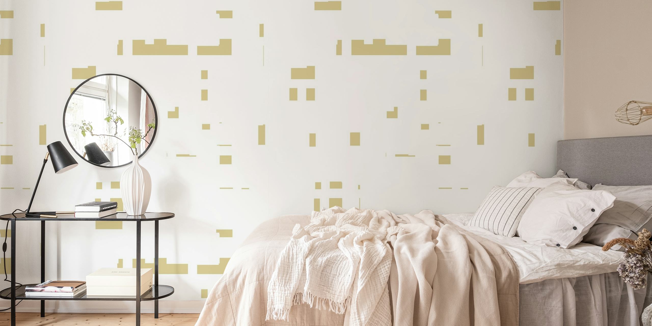 Gold geometry blocks wallpaper