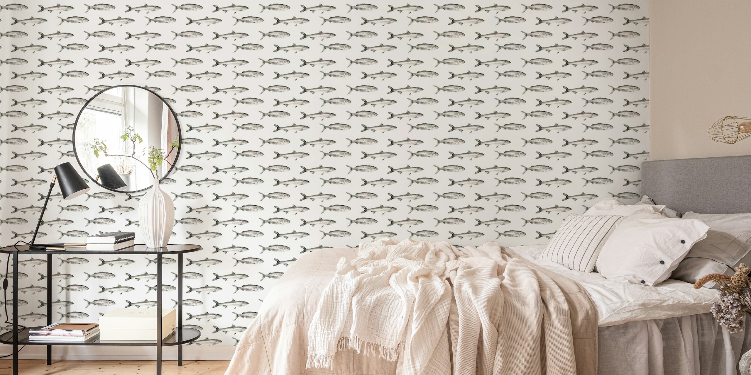 Fish Ocean White wallpaper
