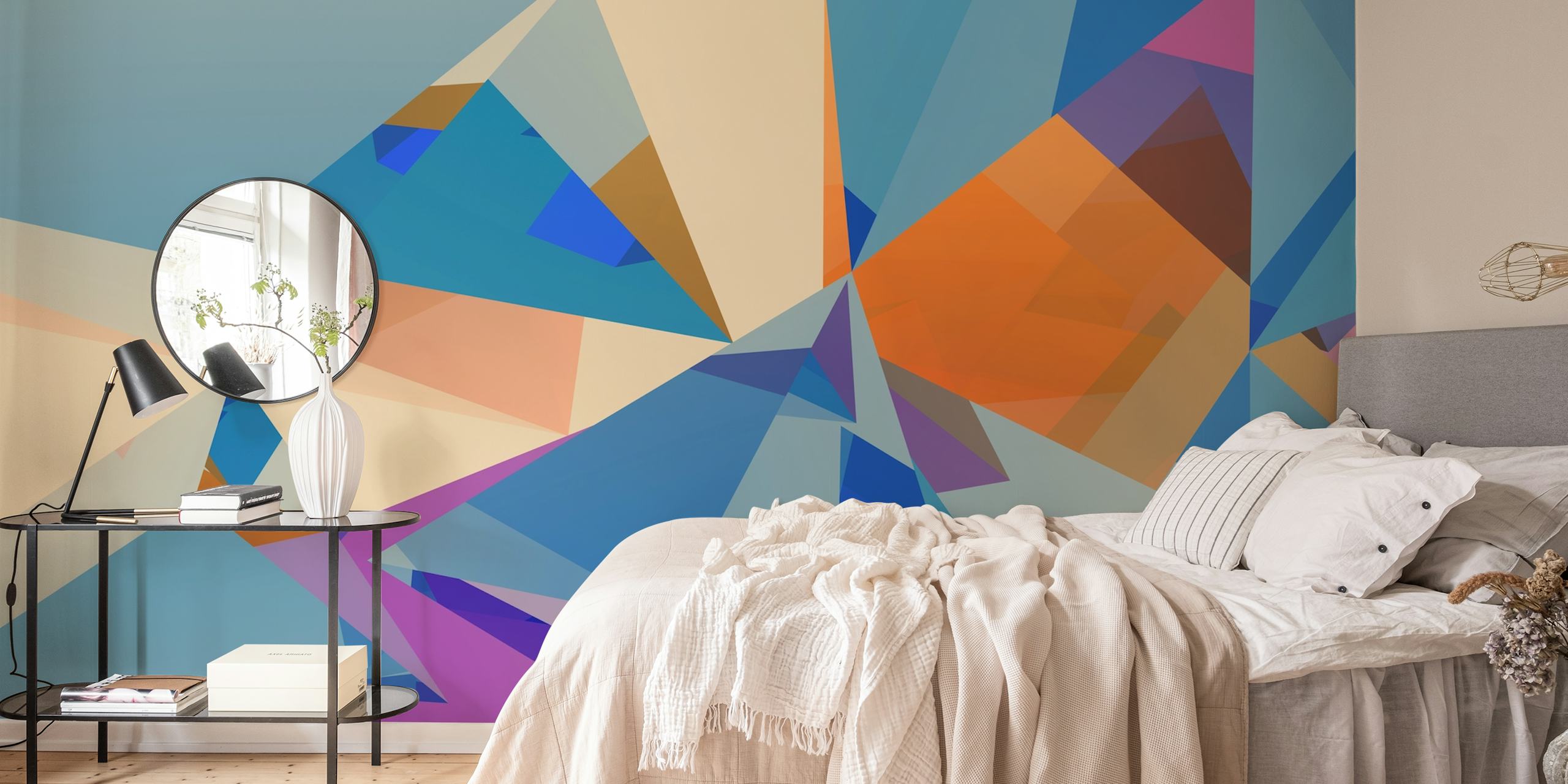 Ταπετσαρία Geometric Pattern σε ένα κομψό δωμάτιο
